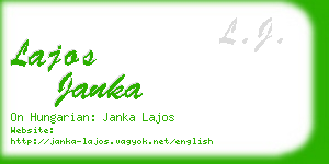 lajos janka business card